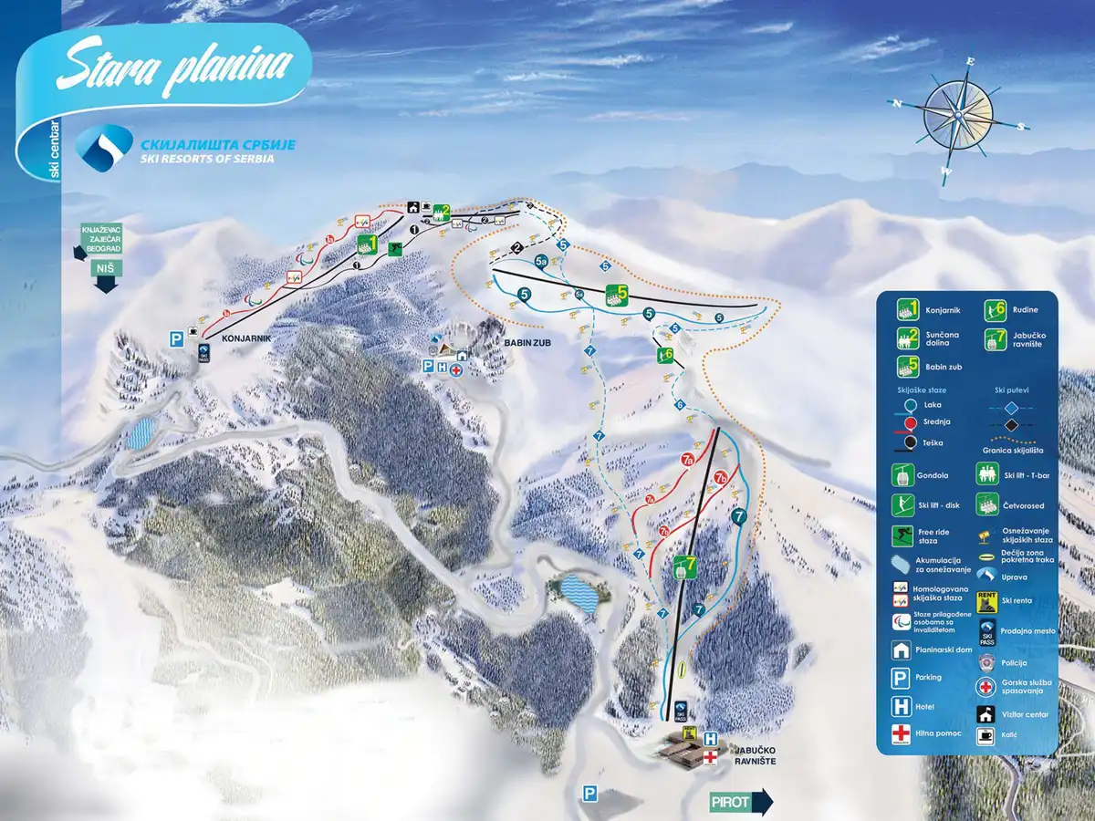 stara planina skimapa 1200